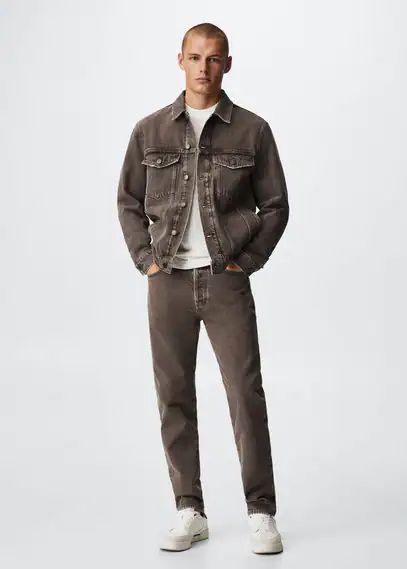 Vintage straight-fit jeans brown - Man - 32 - MANGO MAN