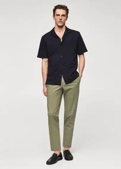 Slim-fit cotton trousers khaki - Man - 30 - MANGO MAN