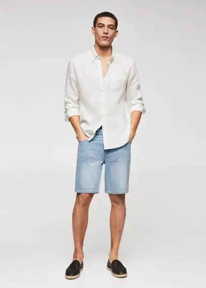 Regular-fit denim bermuda shorts light blue - Man - 31 - MANGO MAN