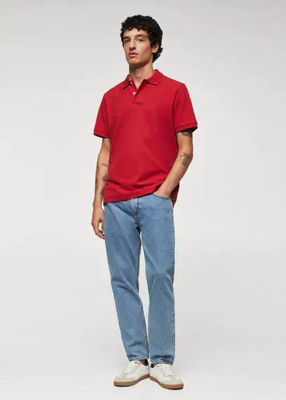 Cotton basic polo shirt red - Man - XS - MANGO MAN