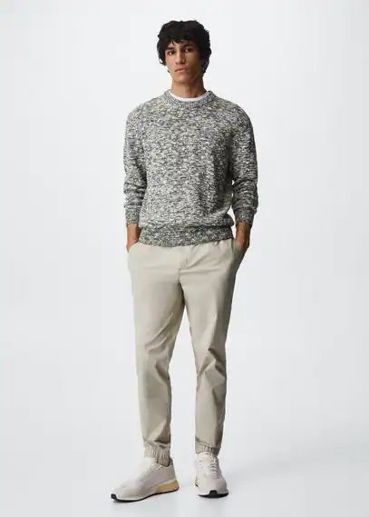 Cotton jogger-style trousers beige - Man - 31 - MANGO MAN