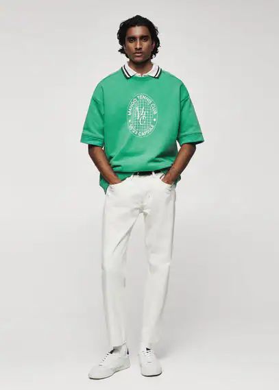 100% cotton printed t-shirt green - Man - XS - MANGO MAN