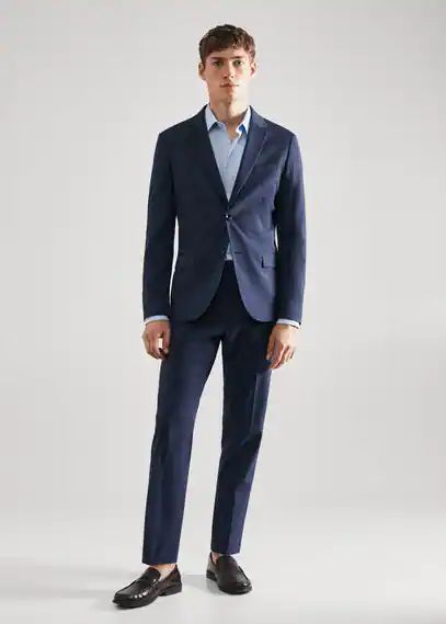 Super slim fit suit trousers ink blue - Man - 29 - MANGO MAN