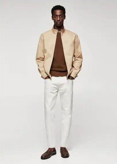 Cotton bomber jacket light/pastel grey - Man - S - MANGO MAN