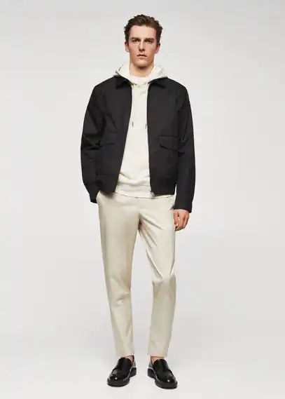 Slim-fit cotton trousers beige - Man - 31 - MANGO MAN