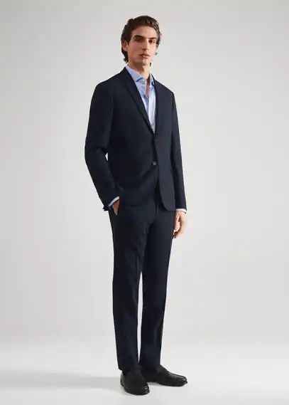 Super slim fit suit trousers dark navy - Man - 30 - MANGO MAN