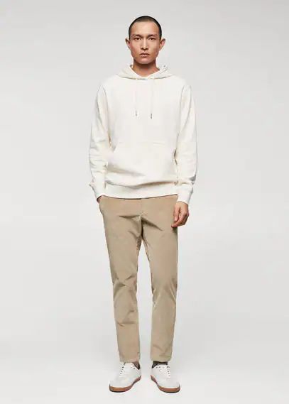 Tapered cropped corduroy trousers beige - Man - 30 - MANGO MAN