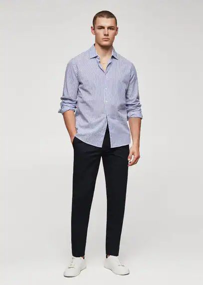Slim fit chino trousers navy - Man - 31 - MANGO MAN