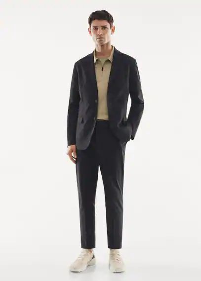 Slim-fit technical suit trousers black - Man - 31 - MANGO MAN