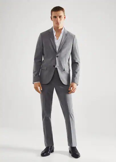 Super slim fit suit trousers grey - Man - 29 - MANGO MAN