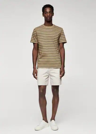 Cotton shorts with drawstring beige - Man - 30 - MANGO MAN