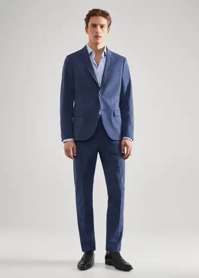 Super slim fit suit trousers sky blue - Man - 30 - MANGO MAN