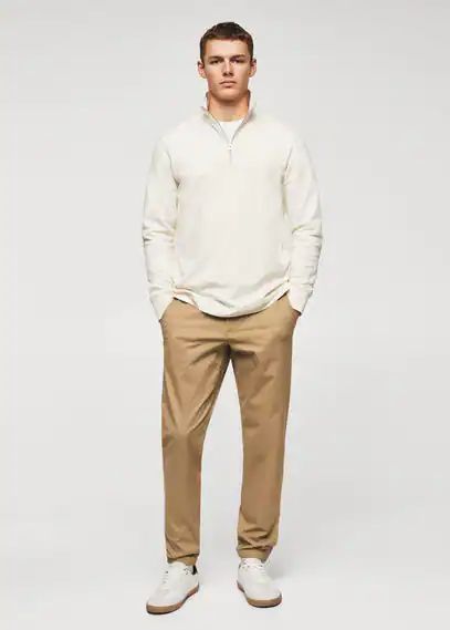 Cotton jogger-style trousers tobacco brown - Man - 32 - MANGO MAN