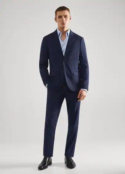 Super slim fit suit trousers dark navy - Man - 30 - MANGO MAN
