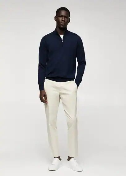 Cotton tapered crop pants light/pastel grey - Man - 30 - MANGO MAN