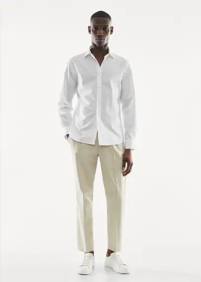 Cotton slim-fit t-shirt white - Man - M - MANGO MAN