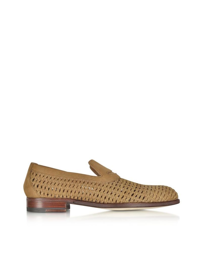 Designer Shoes, Brandy Woven Leather Slip-on Shoe
