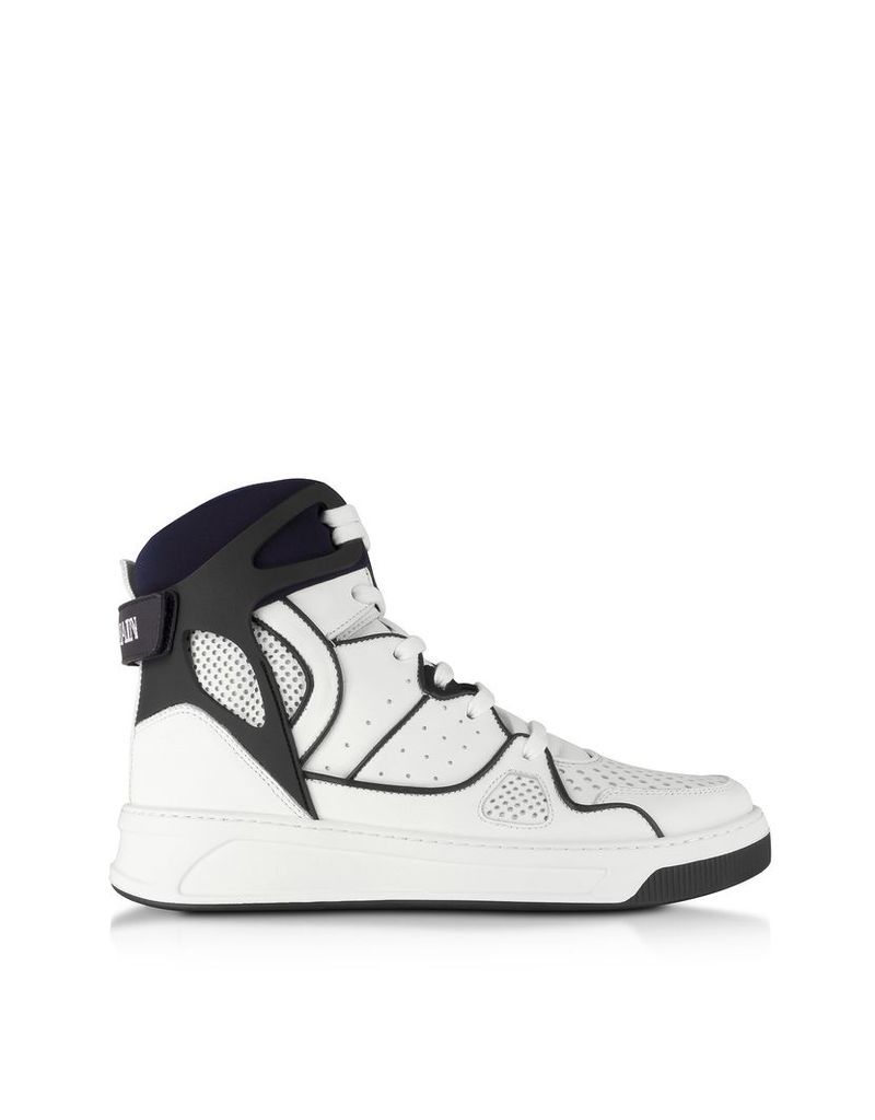 Balmain Designer Shoes, Keith Leather High Top Sneakers