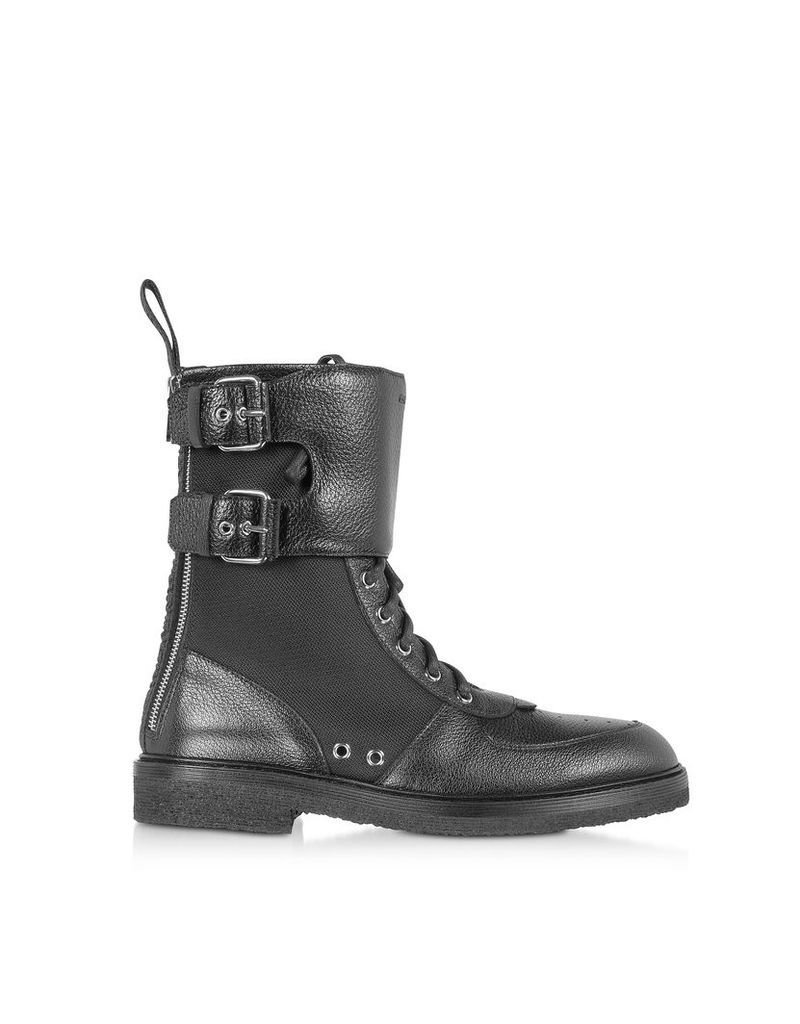 Balmain Designer Shoes, Leather & Nylon Maddox Ranger Boot