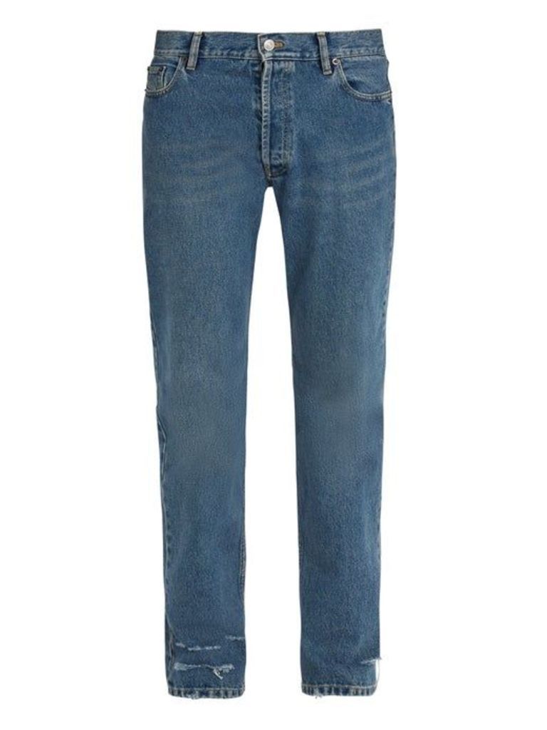 Balenciaga - Distressed Straight Leg Jeans - Mens - Denim