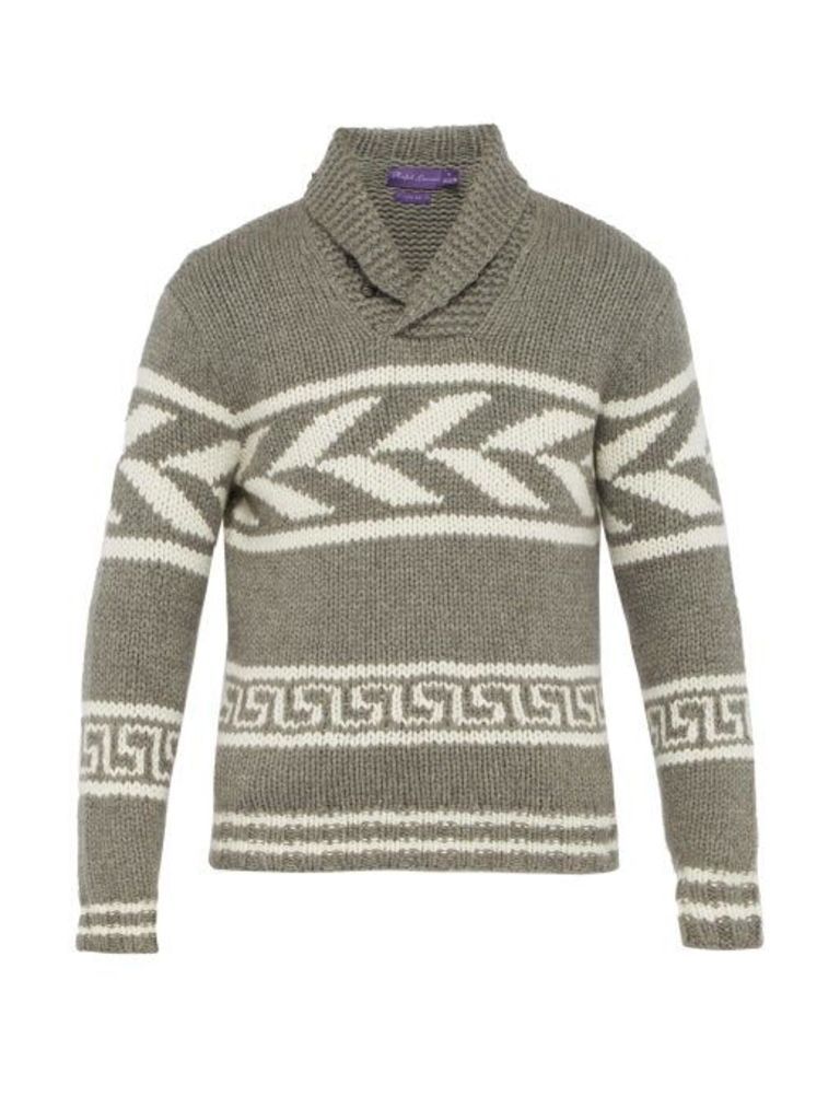 Ralph Lauren Purple Label - Intarsia Knit Cashmere Sweater - Mens - Grey