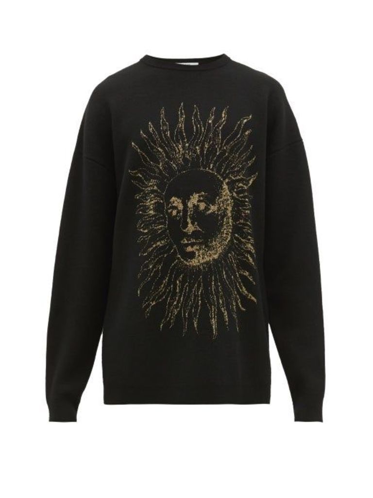 Givenchy - Astral Sun Jacquard Knitted Wool Blend Sweater - Mens - Black Gold