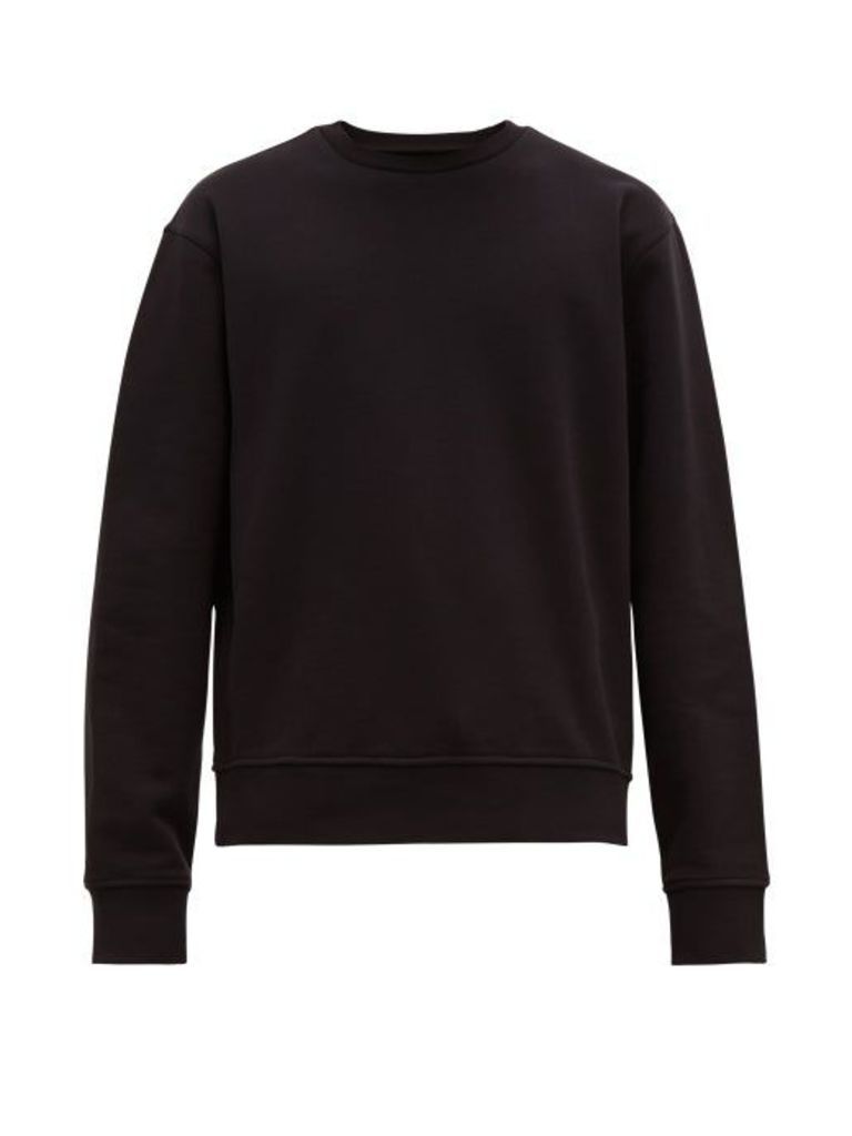Maison Margiela - Leather Elbow Patch Cotton Sweatshirt - Mens - Black
