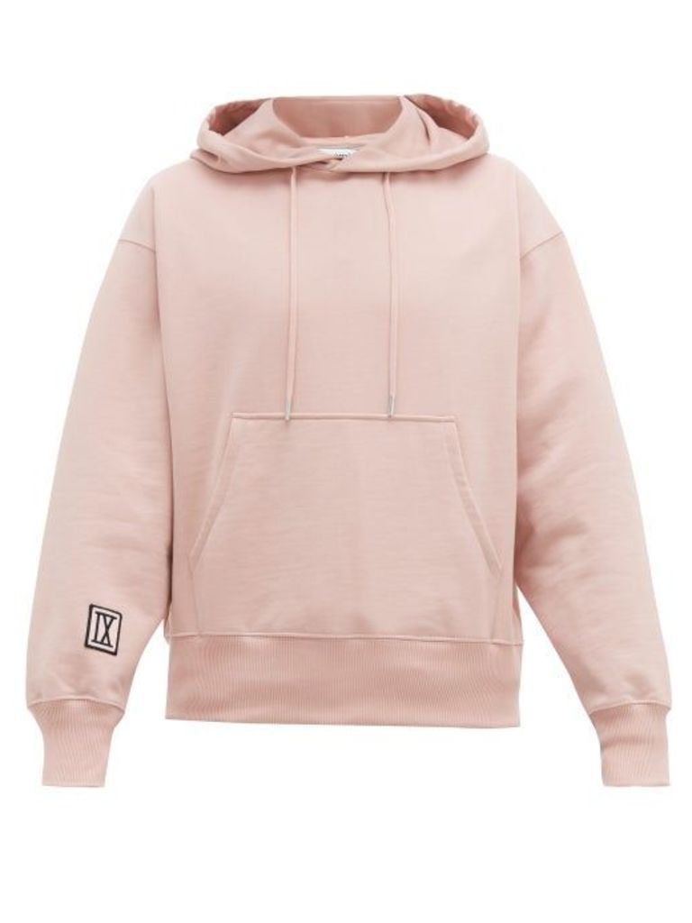 Ami - Number 9 Cotton-jersey Hooded Sweatshirt - Mens - Pink