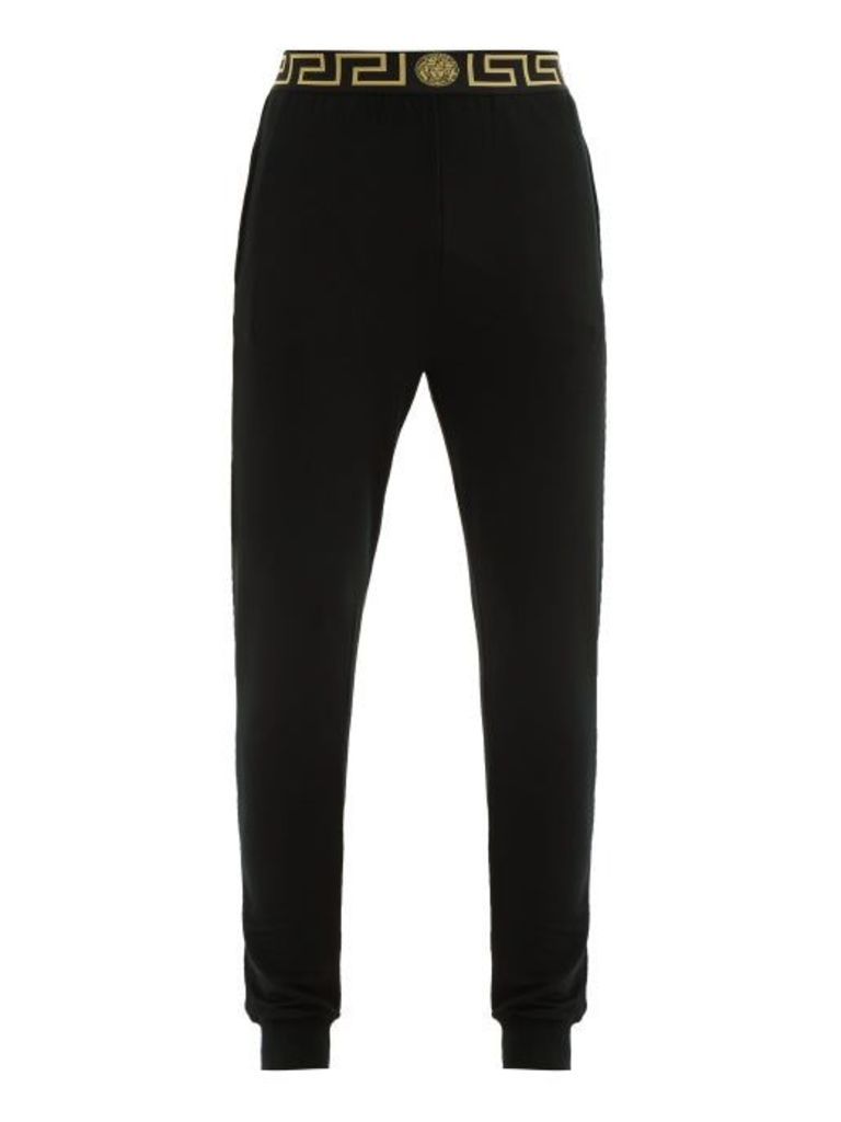 Versace - Logo-jacquard Jersey Pyjama Trousers - Mens - Black
