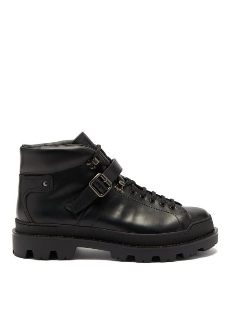 Prada - Lace-up Leather Boots - Mens - Black