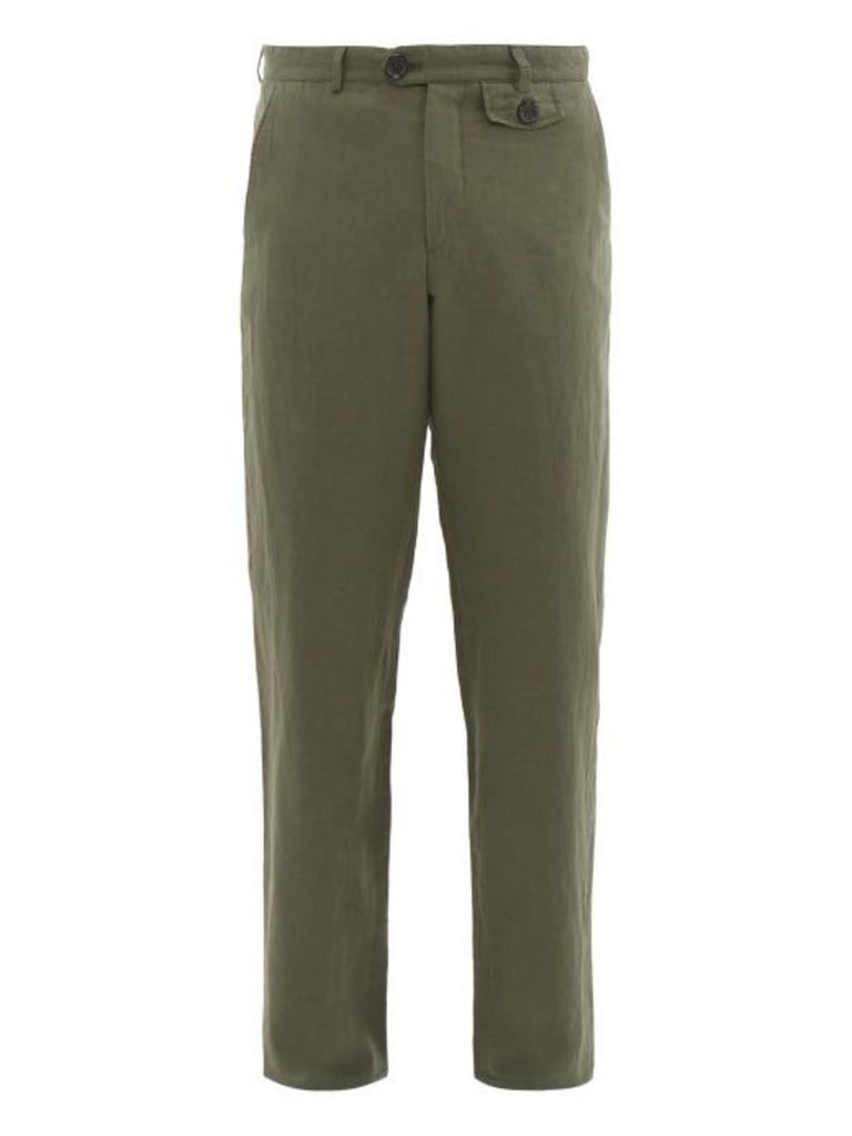 Oliver Spencer - Fishtail Linen-blend Trousers - Mens - Green