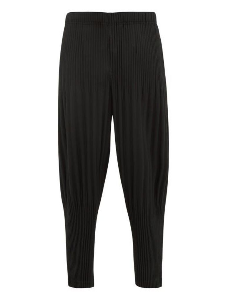Homme Plissé Issey Miyake - Pleated Tapered Trousers - Mens - Black