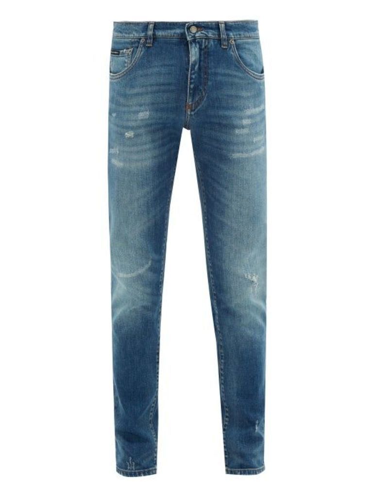 Dolce & Gabbana - Lightly Distressed Skinny-fit Jeans - Mens - Denim