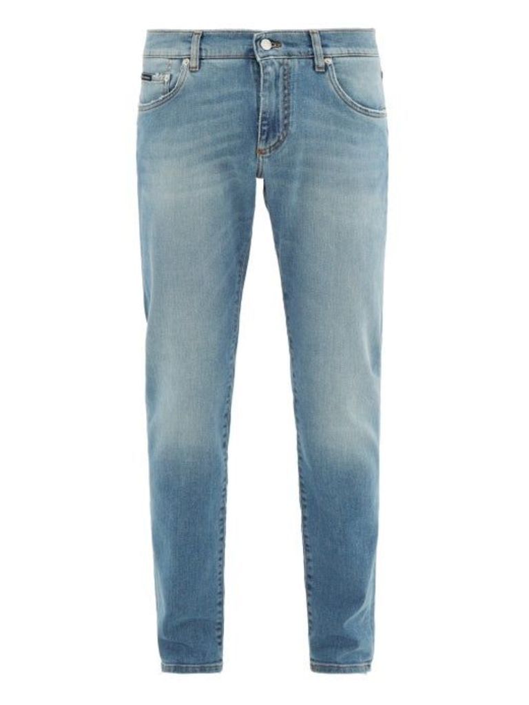 Dolce & Gabbana - Slim-fit Washed Denim Jeans - Mens - Light Denim