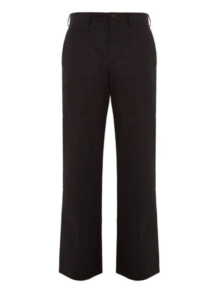 Valentino - Logo-print Cotton-blend Trousers - Mens - Black