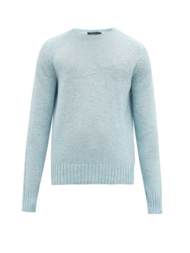 Prada - Crew-neck Wool Sweater - Mens - Light Blue