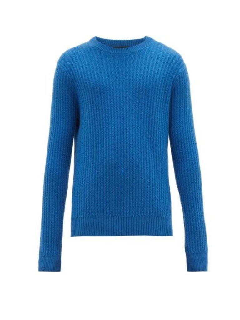 Allude - Ribbed Cashmere Sweater - Mens - Blue