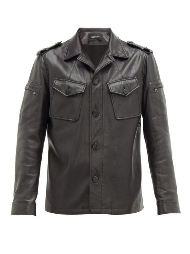 Neil Barrett - Patch-pocket Leather Jacket - Mens - Black