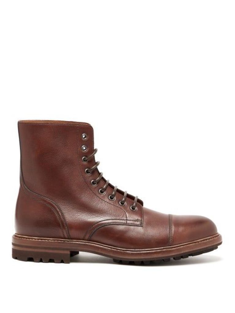 Brunello Cucinelli - Lace-up Leather Boots - Mens - Brown