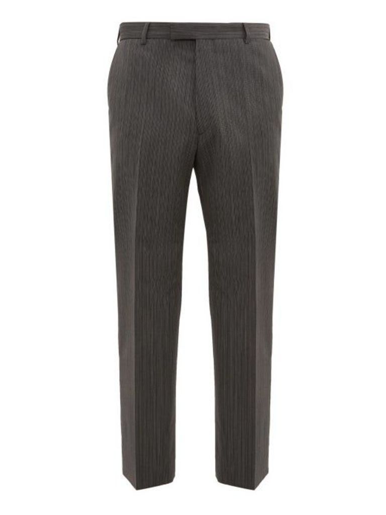 Prada - Pinstriped Straight-leg Trousers - Mens - Grey