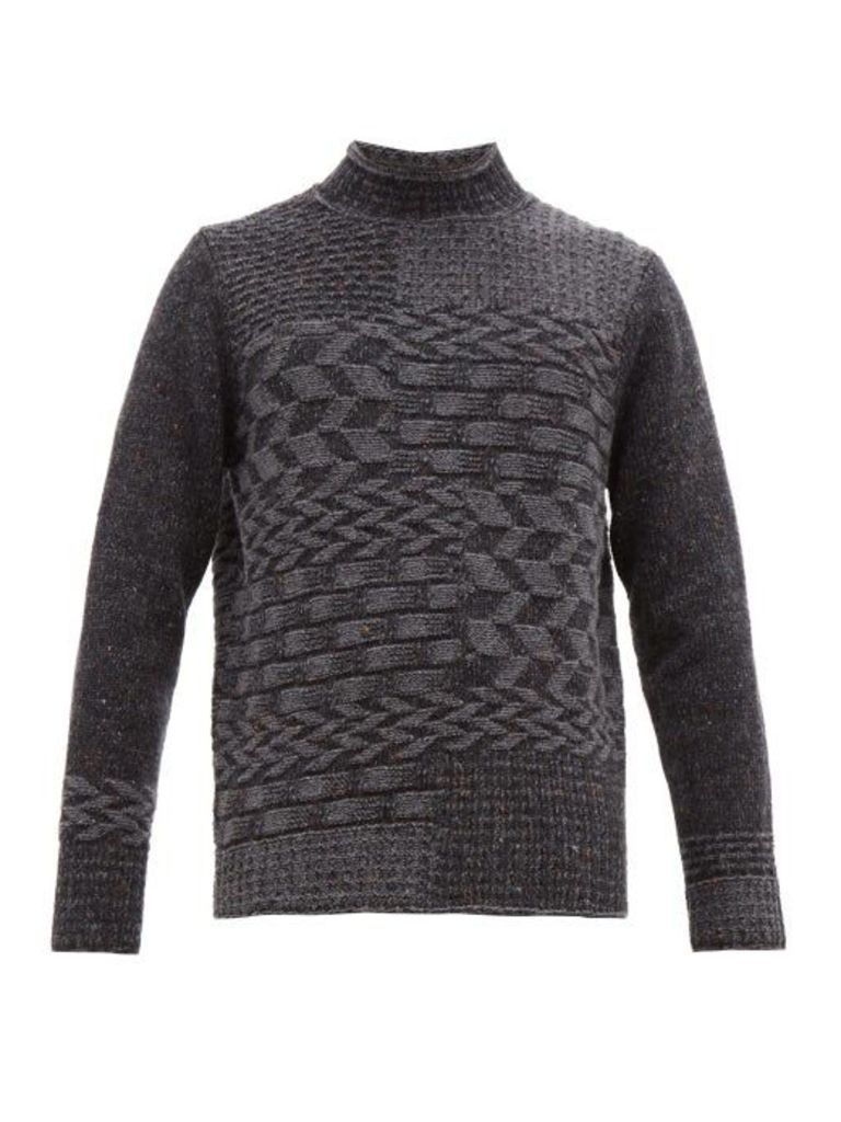 Inis Meáin - Merino Wool And Cashmere-blend Multi-knit Sweater - Mens - Grey