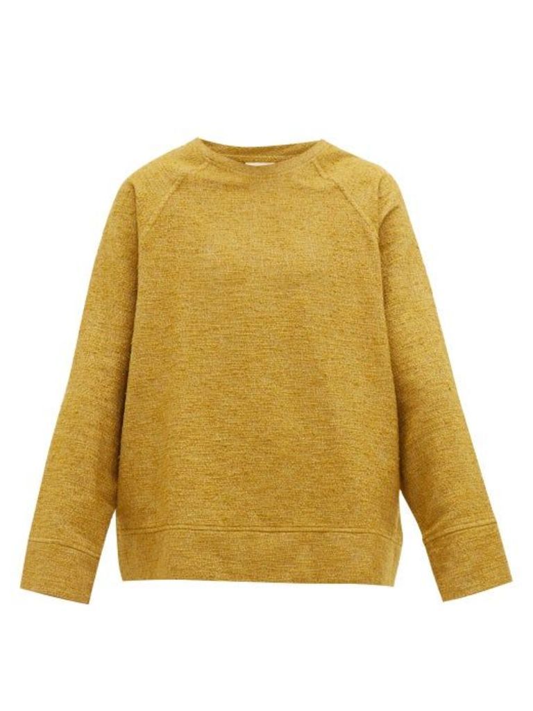 Marrakshi Life - Boat-neck Cotton-blend Bouclé Sweater - Mens - Yellow