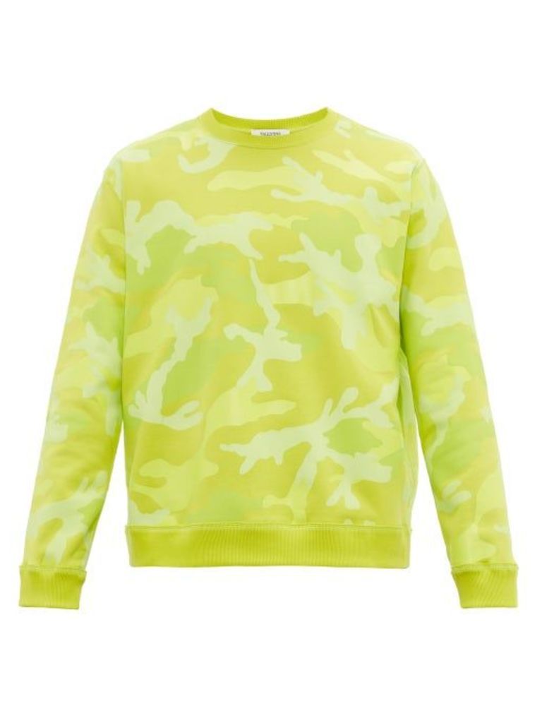 Valentino - Camouflage-print Cotton-blend Sweatshirt - Mens - Green