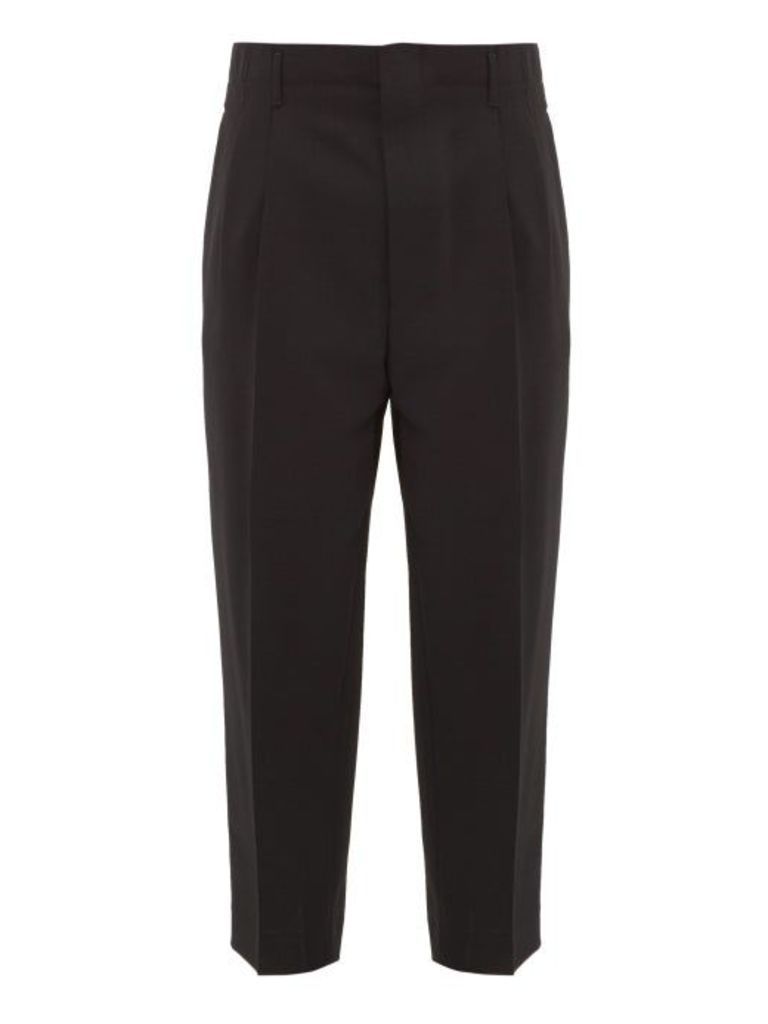 Ami - Tapered Wool Trousers - Mens - Black