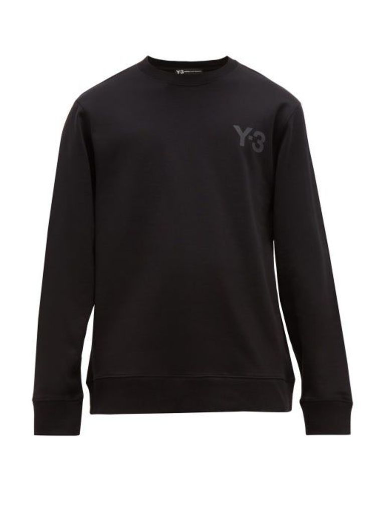 Y-3 - Logo-print Cotton Sweatshirt - Mens - Black