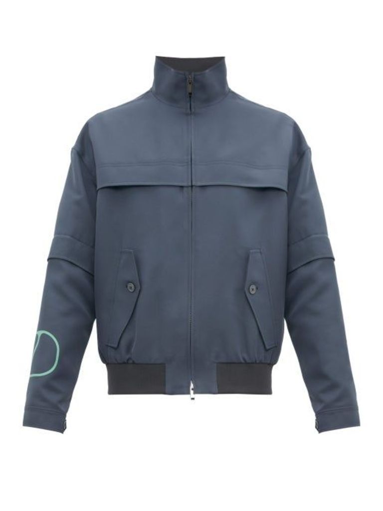Valentino - Logo-print Removable-sleeve Bomber Jacket - Mens - Grey