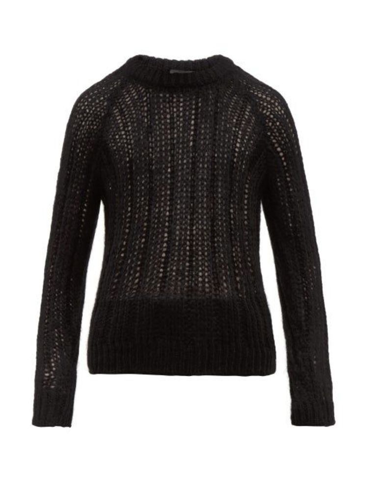 Prada - Garter Lace-knitted Mohair-blend Sweater - Mens - Black