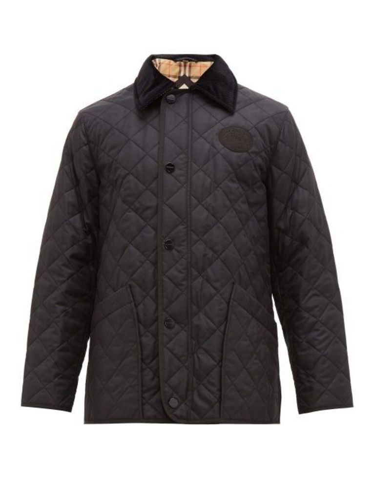 Burberry - Cotswold Corduroy Collar Quilted Jacket - Mens - Black