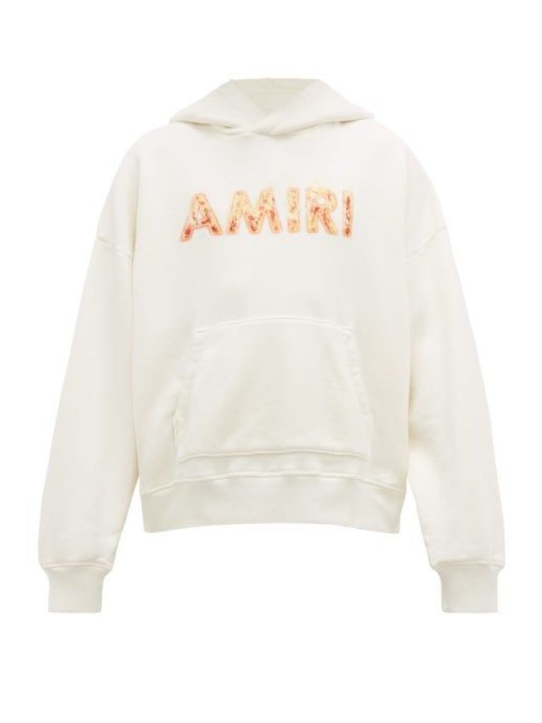 Amiri - Flame Logo-print Cotton Hooded Sweatshirt - Mens - White