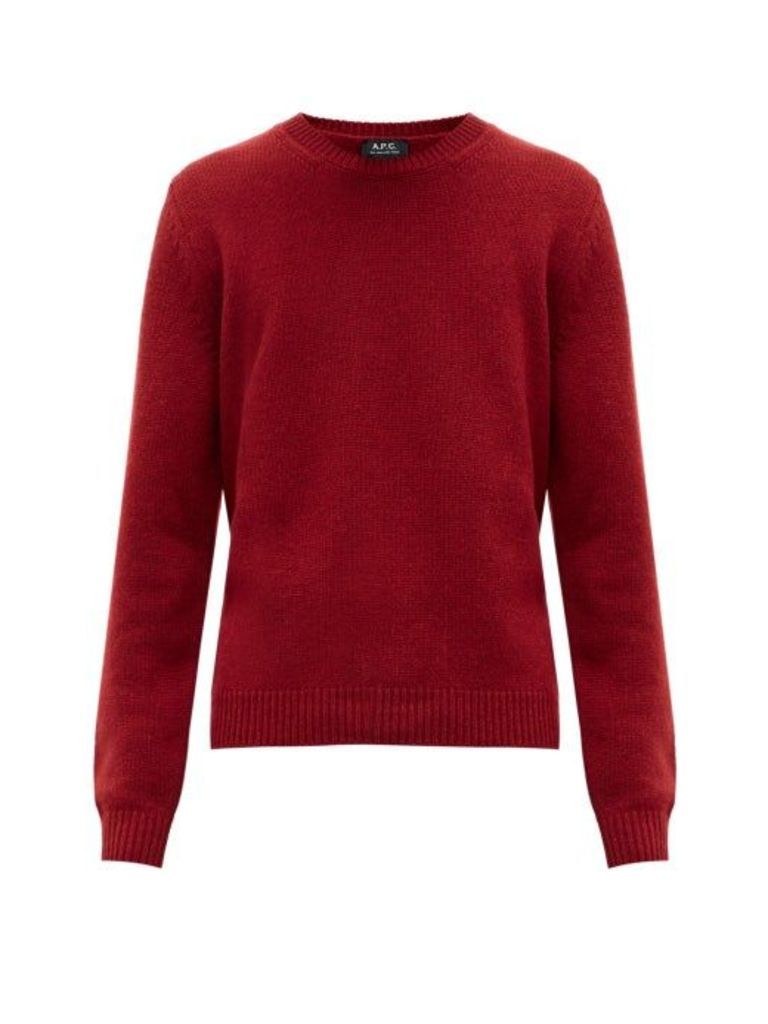 A.p.c. - Ribbed-trim Wool Sweater - Mens - Red